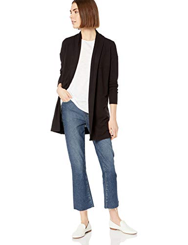 Marca Amazon - Daily Ritual - Cómoda chaqueta de punto abierta para mujer, Negro, US L (EU L - XL)