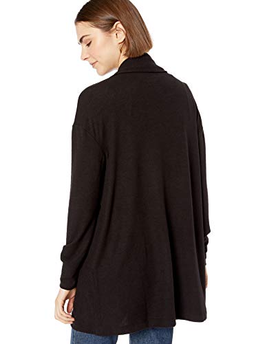 Marca Amazon - Daily Ritual - Cómoda chaqueta de punto abierta para mujer, Negro, US L (EU L - XL)