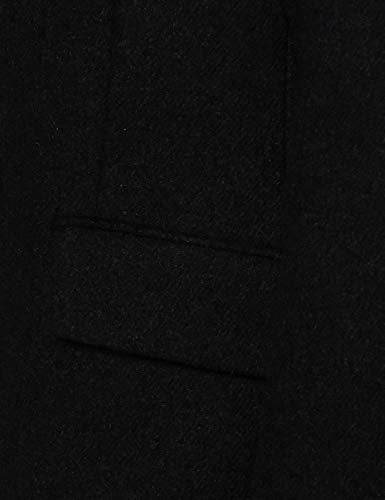 Marca Amazon - find. Abrigo Largo de Lana Hombre, Negro (Black), S, Label: S