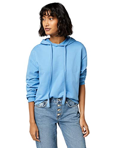 Marca Amazon - find. Camiseta de Manga Larga y Cuello de Pico Mujer, Azul (Blue), 46, Label: XXL