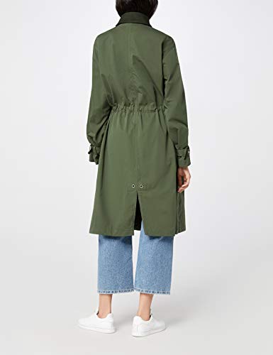 Marca Amazon - find. Canvas Parka Hybrid - abrigos hombre Mujer, Verde (Khaki), 36, Label: XS