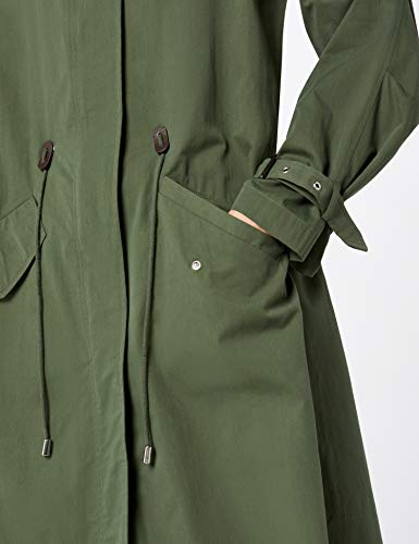 Marca Amazon - find. Canvas Parka Hybrid - abrigos hombre Mujer, Verde (Khaki), 36, Label: XS