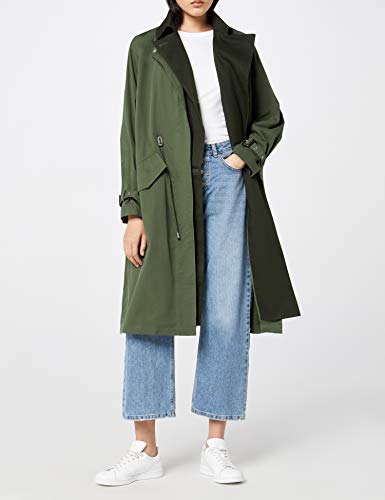 Marca Amazon - find. Canvas Parka Hybrid - abrigos hombre Mujer, Verde (Khaki), 36, Label: XS