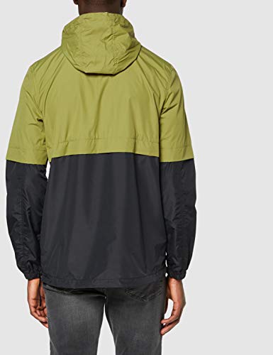 Marca Amazon - find. Cortavientos Hombre, Negro (Khaki/black), M, Label: M