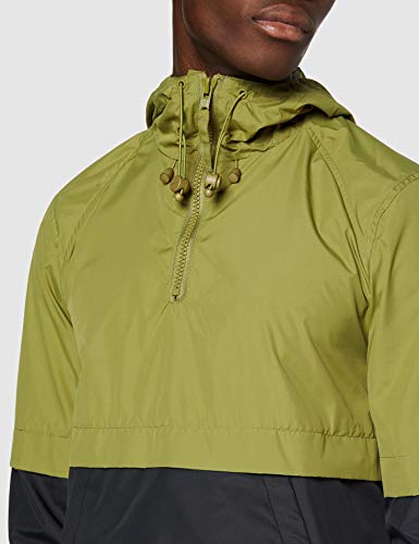 Marca Amazon - find. Cortavientos Hombre, Negro (Khaki/black), M, Label: M