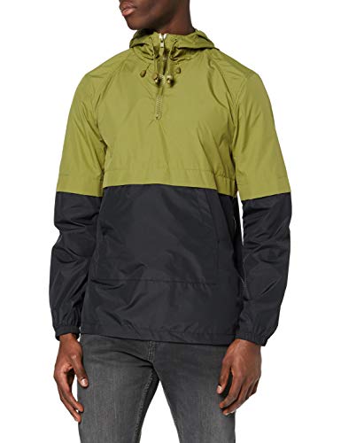 Marca Amazon - find. Cortavientos Hombre, Negro (Khaki/black), M, Label: M