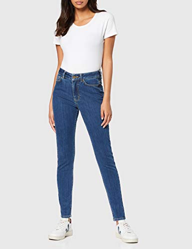 Marca Amazon - find. Ea-280 - vaqueros mujer cintura alta, Mujer, Azul (Mid Wash), 26W / 32L, Label: 26W / 32L