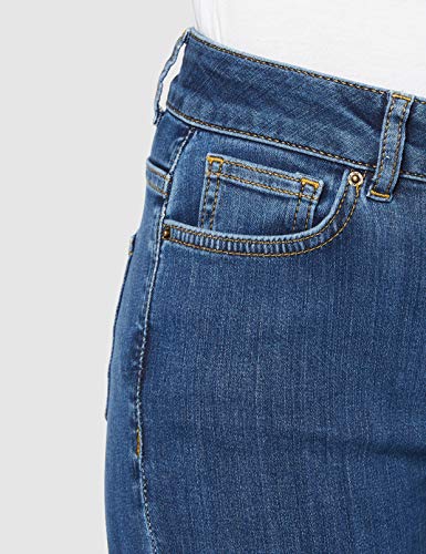 Marca Amazon - find. Ea-280 - vaqueros mujer cintura alta, Mujer, Azul (Mid Wash), 26W / 32L, Label: 26W / 32L