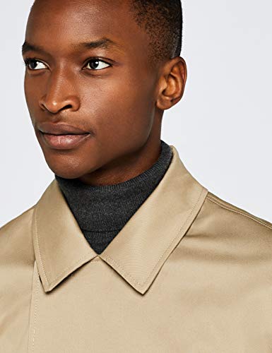 Marca Amazon - find. Gabardina Algodón Hombre, Marrón (Camel), M, Label: M