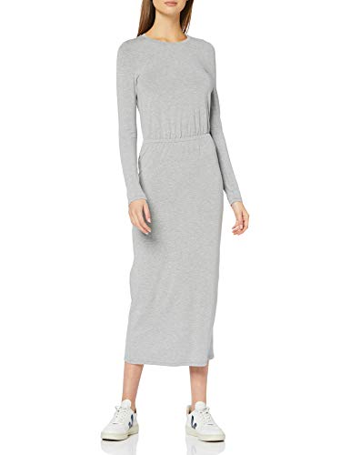 Marca Amazon - find. Vestido Largo Estilo Camiseta de Punto Mujer, Gris (Grey Marl), 36, Label: XS