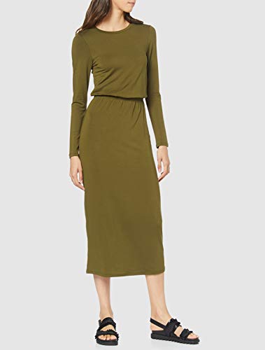 Marca Amazon - find. Vestido Largo Estilo Camiseta de Punto Mujer, Verde (Green), 36, Label: XS