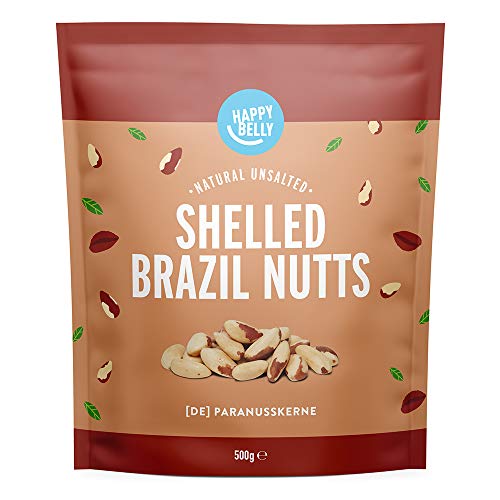 Marca Amazon - Happy Belly Nueces de Brasil sin cáscara, 2 x 500g