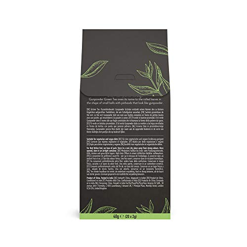 Marca Amazon - Happy Belly Select - Bolsitas de té verde selecto, Gunpowder, 6x20 pirámides