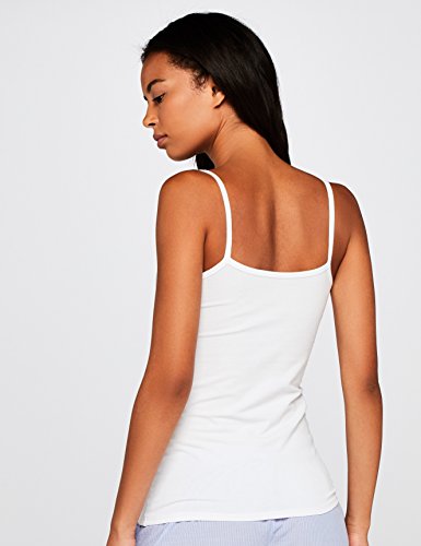 Marca Amazon - IRIS & LILLY Camiseta de Tirantes Body Natural para Mujer, Pack de 2, 1 x Blanco & 1 x Rosa Claro, S, Label: S