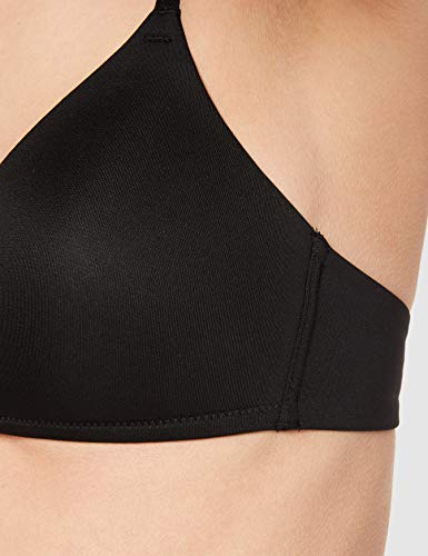 Marca Amazon - IRIS & LILLY Sujetador de Microfibra Estilo Camiseta Mujer, Negro (Black), 100A, Label: 38A