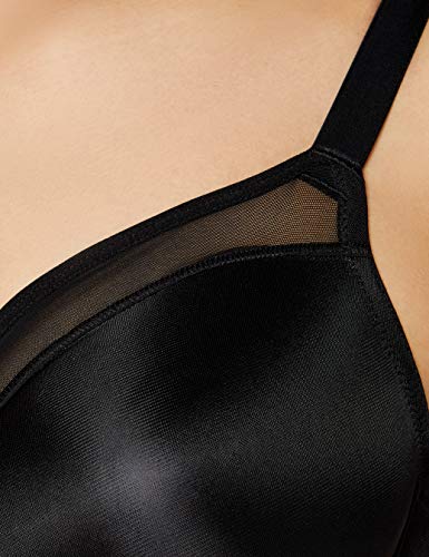 Marca Amazon - IRIS & LILLY Sujetador de Tul Reductor Mujer, Negro (Black Beauty), 95E, Label: 36DD