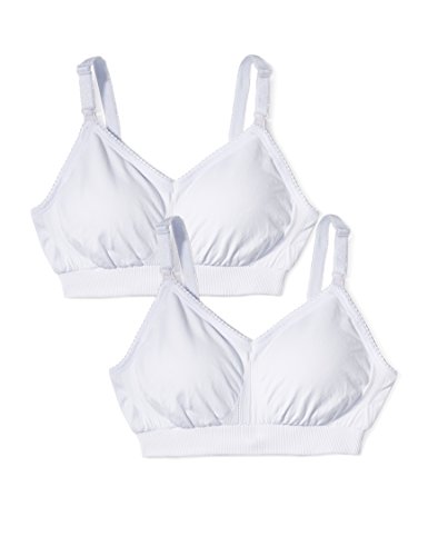 Marca Amazon - IRIS & LILLY Sujetador Lactancia Seam Free Mujer, Pack de 2, Blanco (White), S, Label: S
