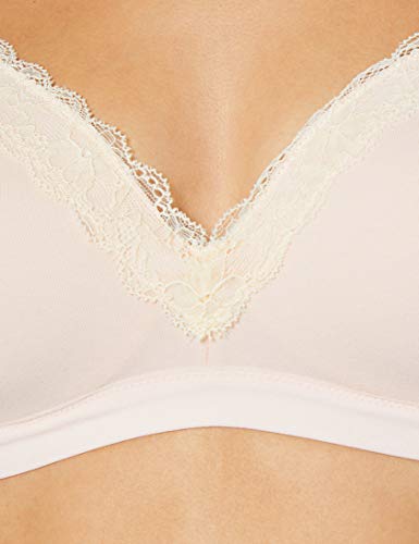 Marca Amazon - IRIS & LILLY Sujetador sin Aros con Relleno Mujer, Rosa (Soft Pink), 95C, Label: 36C