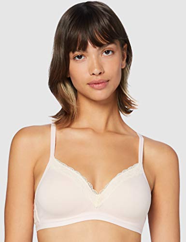 Marca Amazon - IRIS & LILLY Sujetador sin Aros con Relleno Mujer, Rosa (Soft Pink), 95C, Label: 36C