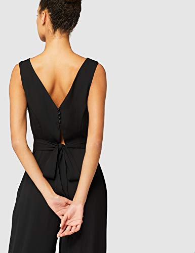 Marca Amazon - TRUTH & FABLE Vestido Midi Evasé de Gasa Mujer, Negro (Black), 48, Label: 3XL