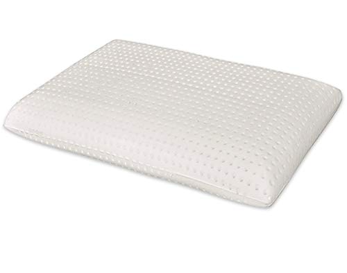 Marcapiuma - Almohada Viscoelástica Memory Foam 70 cm Alta 13 cm Modelo Jabón Perforado con Funda 100% ALGODÓN - Almohada Cervical Ortopédica - Producto Sanitario CE - 100% Fabricada en Italia