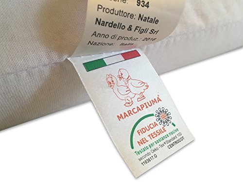 Marcapiuma - Almohada Viscoelástica Memory Foam 70 cm Alta 13 cm Modelo Jabón Perforado con Funda 100% ALGODÓN - Almohada Cervical Ortopédica - Producto Sanitario CE - 100% Fabricada en Italia