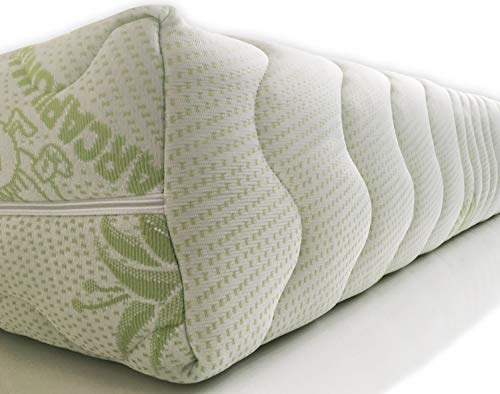 Marcapiuma - Colchón Látex Individual 90x190 Alto 18 cm - SEVENLIFE 18 - H2 Medio/Blando - 7 Zonas Ergonómico Antiácaros Antialérgico - Funda desenfundable Aloe Vera - 100% Fabricado en Italia