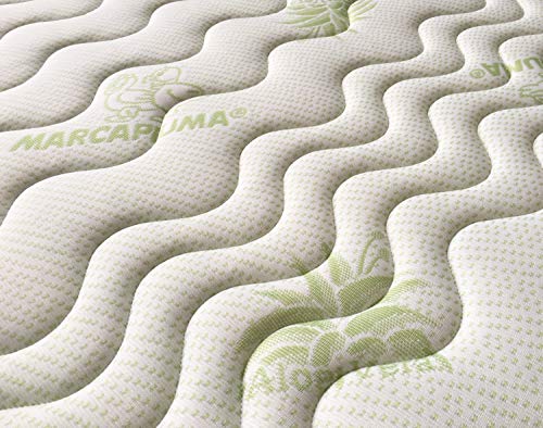 Marcapiuma - Colchón Látex Individual 90x190 Alto 18 cm - SEVENLIFE 18 - H2 Medio/Blando - 7 Zonas Ergonómico Antiácaros Antialérgico - Funda desenfundable Aloe Vera - 100% Fabricado en Italia
