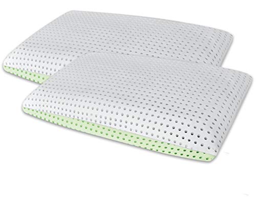 Marcapiuma – Par de Almohadas de Memory Bio, Doble Aloe, Modelo jabón Perforado de 14 cm de Alto – Almohada Memory Aloe Vera ortopédica Funda Protectora 100% algodón Dispositivo médico Made in Italy