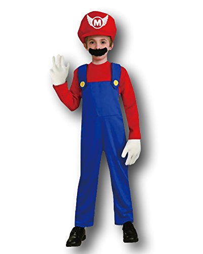 Mario Bros Mario Style Costume Plumbers Mate Fancy Dress Party, Adult and Kids by Rubber Johnnies TM