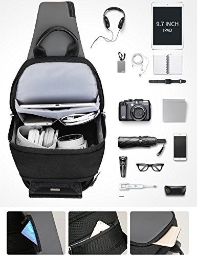 MARK RYDEN Bolso del Bolso del Pecho de la Honda Anti-Theft para los Hombres Bolso del Hombro del Viaje de Crossbody Impermeable Adaptado para 9.7"iPad …