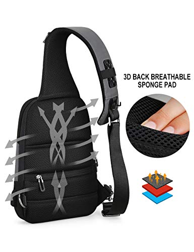 MARK RYDEN Bolso del Bolso del Pecho de la Honda Anti-Theft para los Hombres Bolso del Hombro del Viaje de Crossbody Impermeable Adaptado para 9.7"iPad …