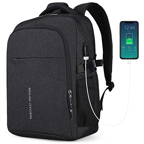 MARK RYDEN Mochila para portátil Mochila de Negocios Impermeable para Hombre Mochila Escolares con Puerto de USB para Ordenador 15.6 Pulgadas Viajes Trabajo