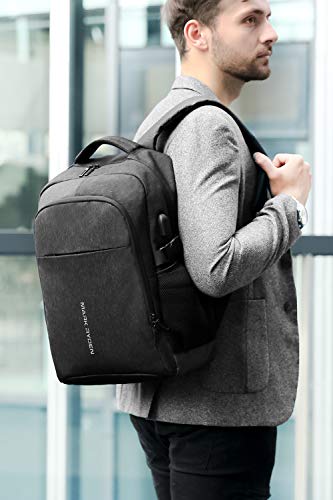 MARK RYDEN Mochila para portátil Mochila de Negocios Impermeable para Hombre Mochila Escolares con Puerto de USB para Ordenador 15.6 Pulgadas Viajes Trabajo
