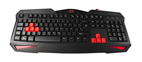 Mars Gaming MCP1 - Pack de teclado y ratón gaming (2800 DPI, capacidad anti-ghosting, iluminación LED roja, ambidiestro, USB ), negro y rojo