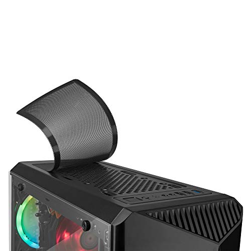 Mars Gaming MCX, Caja PC ATX, Cristal Templado, Ventilador RGB DUAL RING, Negro