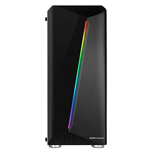 Mars Gaming MCX, Caja PC ATX, Cristal Templado, Ventilador RGB DUAL RING, Negro
