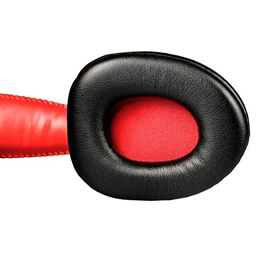 Mars Gaming MH1 - Cascos gaming con micrófono para PC (altavoces 40 mm, ultrabass, cancelación ruido, micrófono plegable, diadema cerrada y ajustable, ergonómico, jack 3.5 mm), color rojo