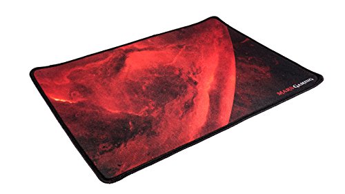 Mars Gaming MRMP0, Alfombrilla Gaming, Base Caucho,Borde Reforzado, 35x25cm, Rojo