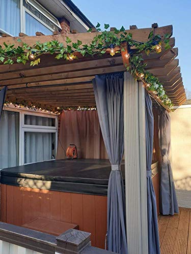 Martha & Ivan - Guirnalda de hiedra artificial para decoración de bodas, fiestas, jardín y hogar, plástico, Paquete de 14 hiedra, 14 Pack Ivy