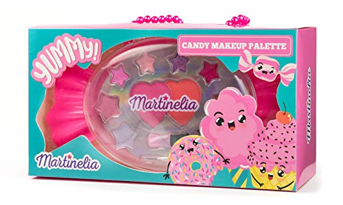 Martinelia Yummy Candy Makeup Palette Kids Makeup Set - 2 x Pink 2.37g, 4 x Lip Gloss 0.2g, 4 X Makeup Colors 0.68g, 2 x Brushes