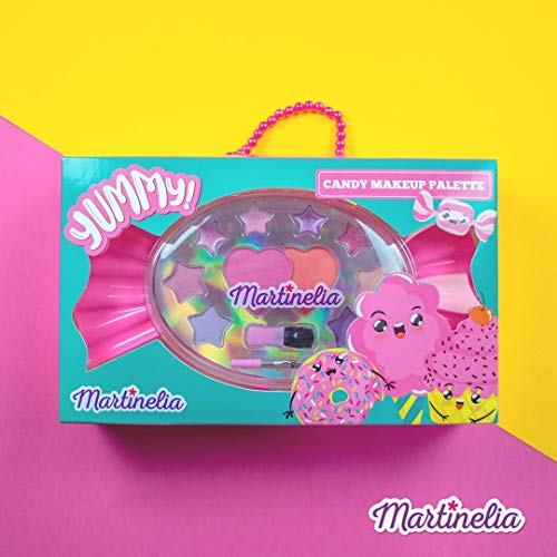 Martinelia Yummy Candy Makeup Palette Kids Makeup Set - 2 x Pink 2.37g, 4 x Lip Gloss 0.2g, 4 X Makeup Colors 0.68g, 2 x Brushes