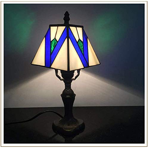 MARUA Lámpara Hermosa Y Creativa Protección para Los Ojos, Vidrio Led Lámpara De Tiffany En La Tabla Linda del Estilo Mediterráneo Noche del Sitio De Iluminación De La Exposición