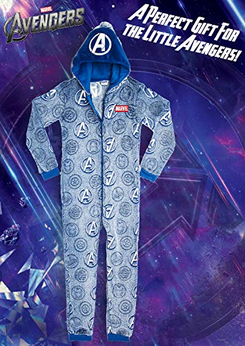 Marvel Avengers Pijamas Enteros de Una Pieza Niño Que Brillan En La Oscuridad, Mono Entero Superheroes, Pijama Niño Invierno de Forro Polar, Regalos Niños Niñas 5-14 Años (9/10 años)