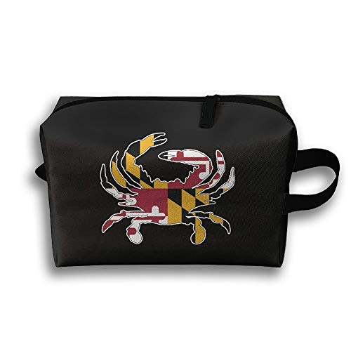 Maryland - Neceser portátil con bandera completa para maquillaje, impermeable, con cremallera, bolsa de viaje