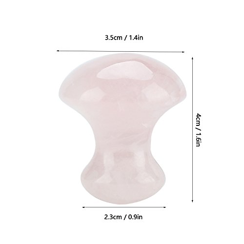 Masaje Crystal Stone Gua Sha Tool Raspado Masaje Natural Piedra de cuarzo rosa en forma de seta Cara Ojos Herramienta de masaje