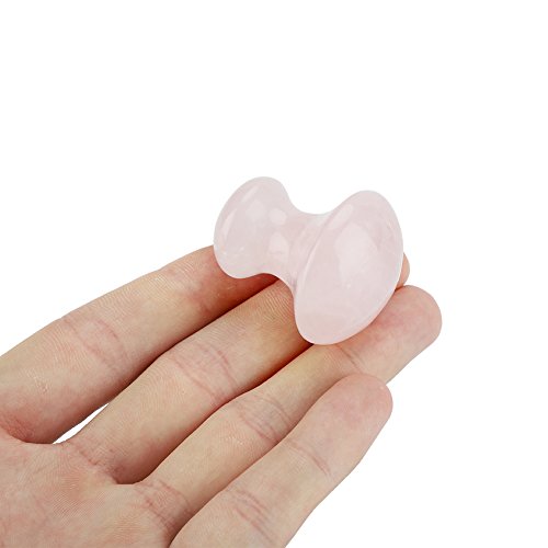Masaje Crystal Stone Gua Sha Tool Raspado Masaje Natural Piedra de cuarzo rosa en forma de seta Cara Ojos Herramienta de masaje