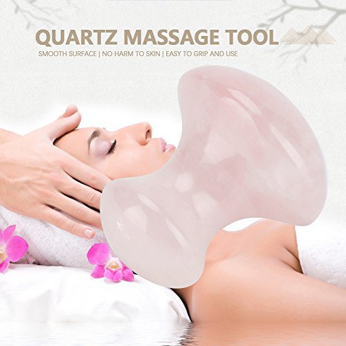 Masaje Crystal Stone Gua Sha Tool Raspado Masaje Natural Piedra de cuarzo rosa en forma de seta Cara Ojos Herramienta de masaje