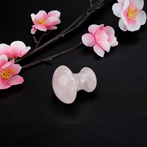 Masaje Crystal Stone Gua Sha Tool Raspado Masaje Natural Piedra de cuarzo rosa en forma de seta Cara Ojos Herramienta de masaje