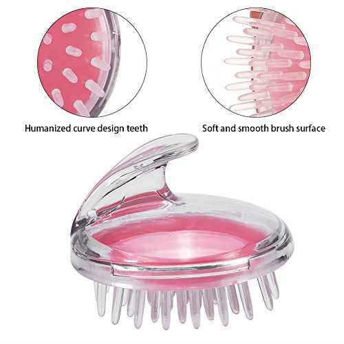Masajeador de cuero cabelludo, Champú para la cabeza Crecimiento del cabello Cuidado de la salud Cepillo de ducha de baño Masaje de lavado de cabello Peine Herramienta de belleza(Pink)